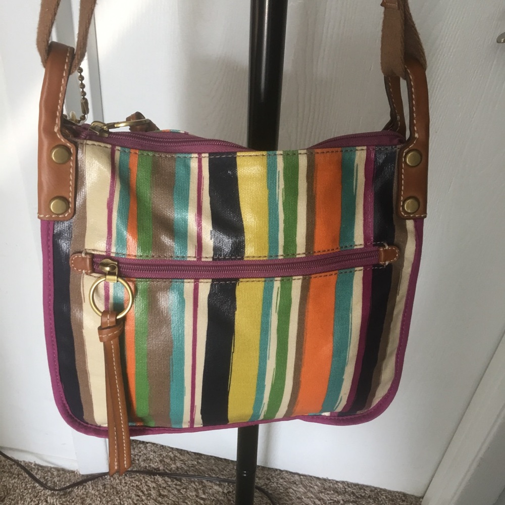 Authentic Fossil Multicolored Crossbody Bags & Key - image 3